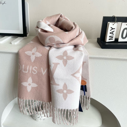 ESSENTIAL SCARF 186 CM IN BEIGE PINK WOOL 399779