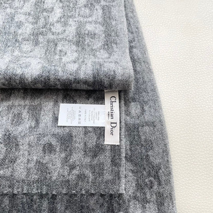 SCARF 180 CM IN MOUSE GRAY CASHMERE AND WOOL 405471