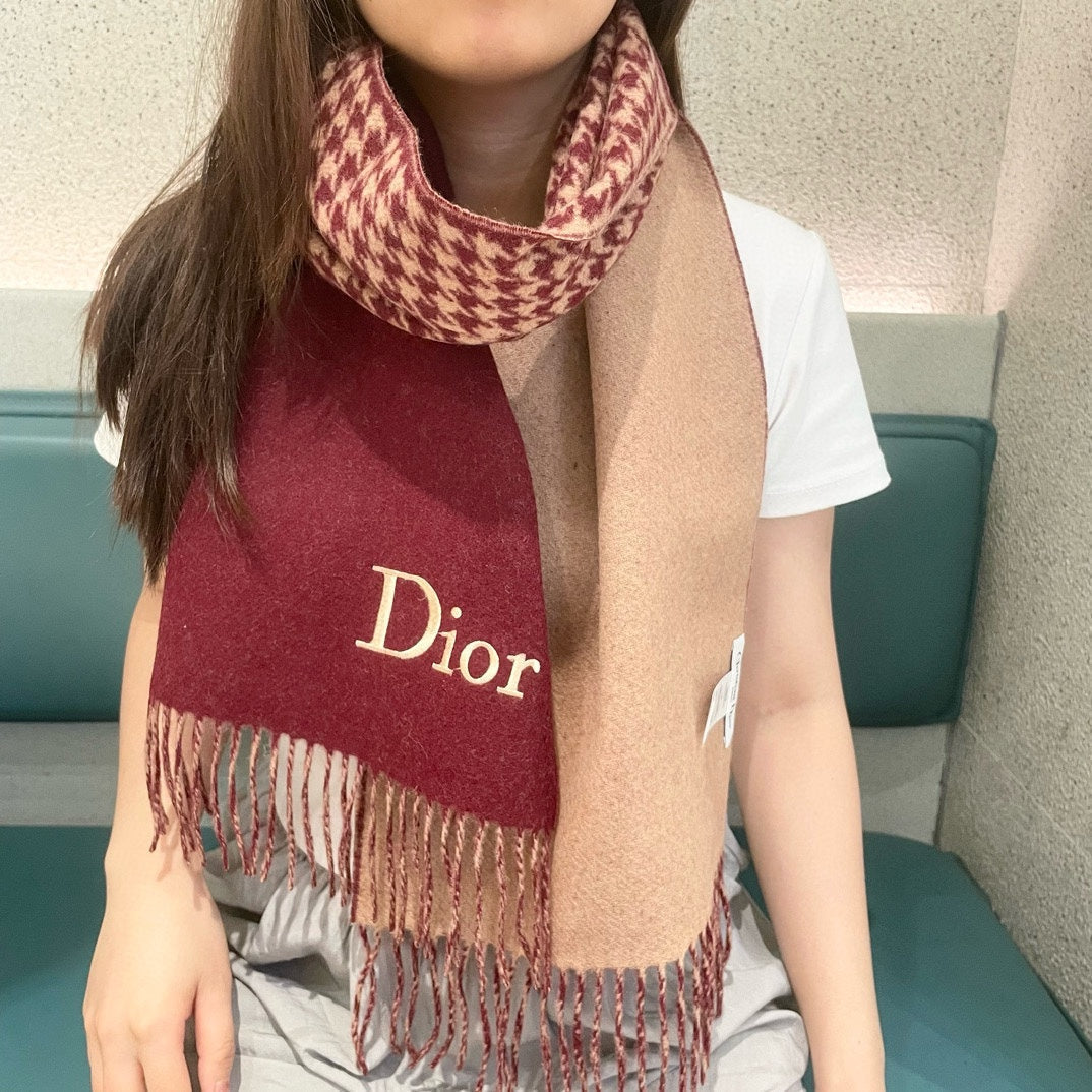 SCARF 180 CM CURRANT RED WOOL AND CASHMERE 407334