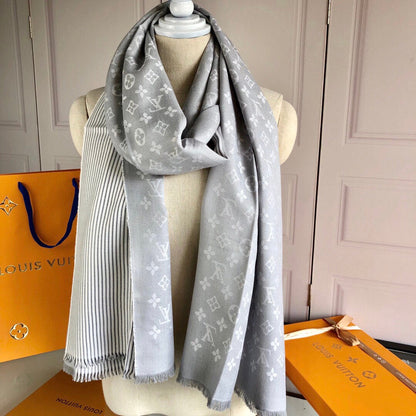 SCARF 200 CM IN LIGHT GRAY CASHMERE 393010