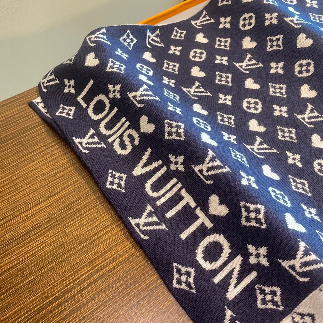 GAME ON SCARF 180 CM IN NAVY BLUE CASHMERE 394761