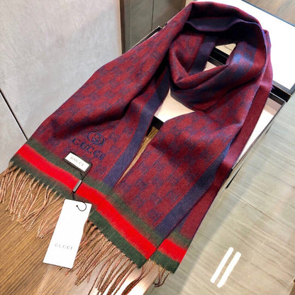 SCARF 180 CM IN SCARLET RED MONOGRAM CASHMERE 405326