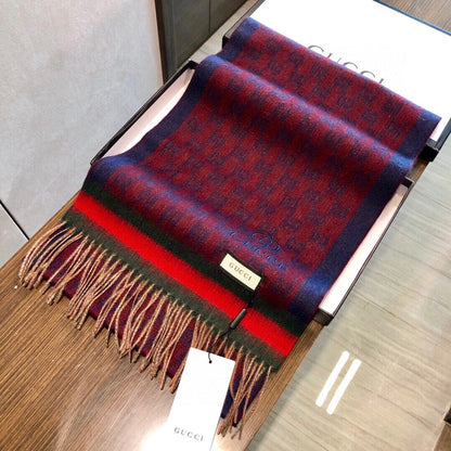 SCARF 180 CM IN SCARLET RED MONOGRAM CASHMERE 405326