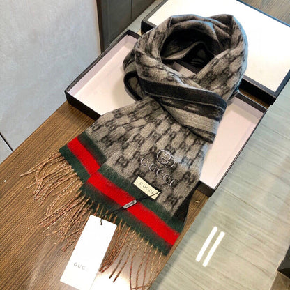 SCARF 180 CM IN MONOGRAM MEDIUM BROWN CASHMERE 405327