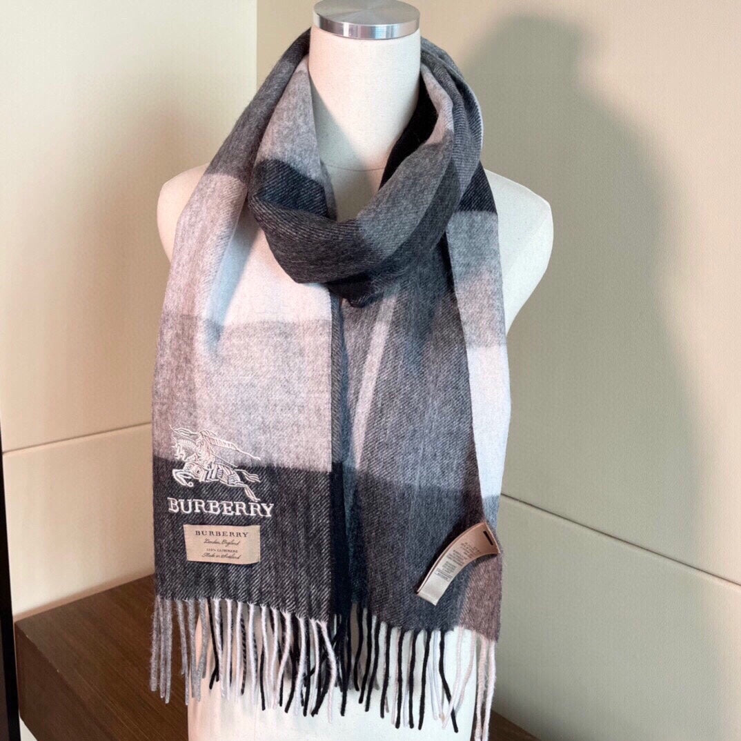 SCARF 200 CM IN GRAY CASHMERE 407313