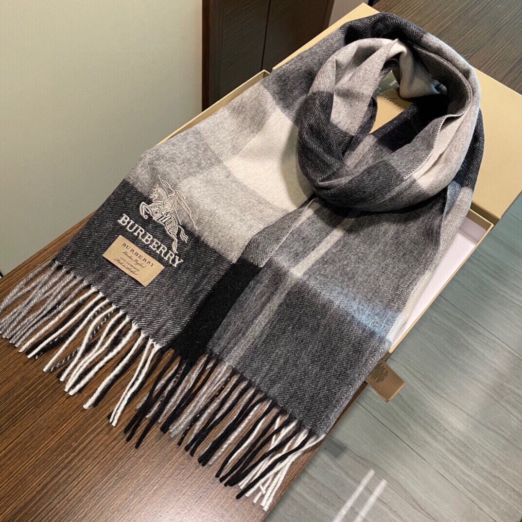 SCARF 200 CM IN GRAY CASHMERE 407313