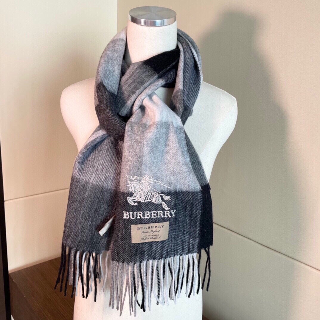 SCARF 200 CM IN GRAY CASHMERE 407313