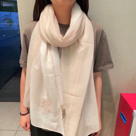 SCARF 200 CM IN BEIGE MIX WHITE CASHMERE 407317