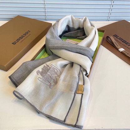 SCARF 200 CM IN LIGHT GRAY MIX WHITE CASHMERE 407318