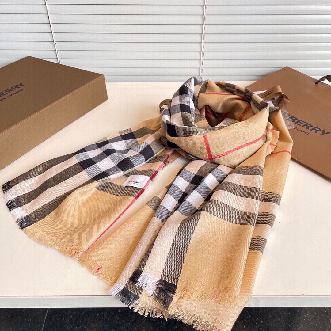 SCARF 200 CM IN CAMEL BEIGE MIX BLACK CASHMERE AND SILK 410306