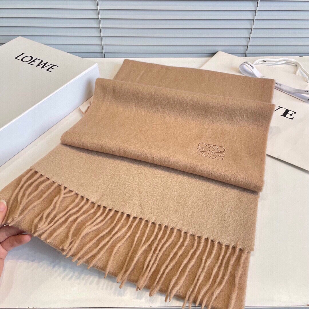 SCARF 190 CM IN CAMEL BEIGE LAMBSWOOL 413839