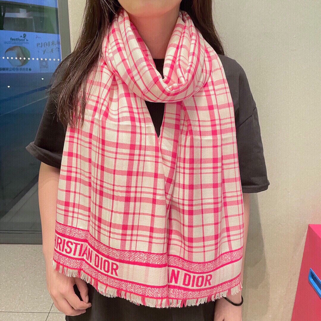 SCARF 200 CM IN PUNCH PINK CASHMERE AND SILK 418335