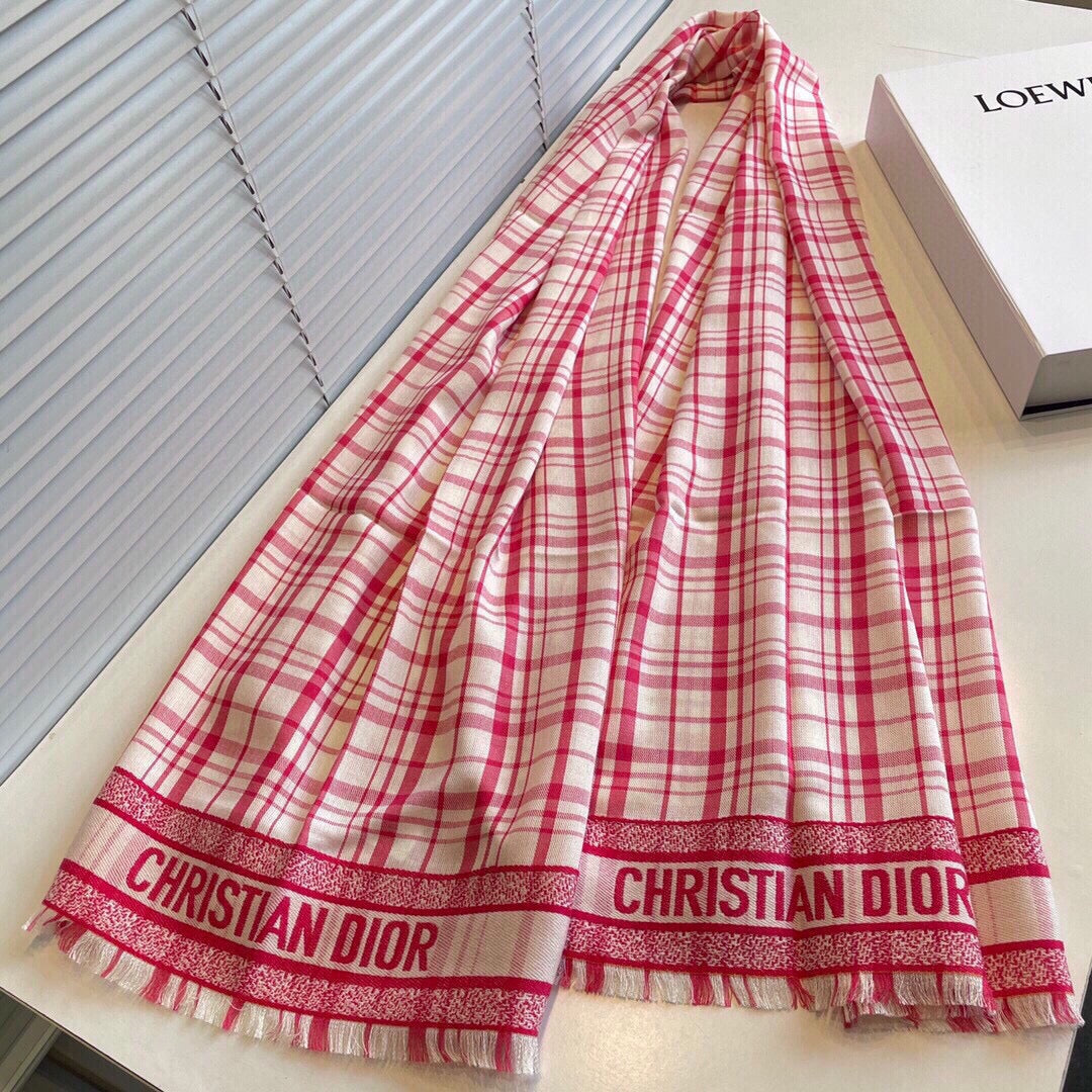 SCARF 200 CM IN PUNCH PINK CASHMERE AND SILK 418335