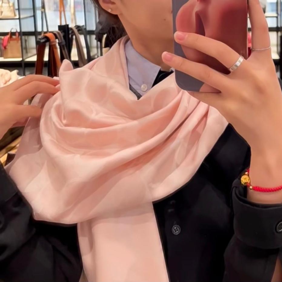 LONG SCARF 195 CM IN LIGHT PINK CASHMERE 332743