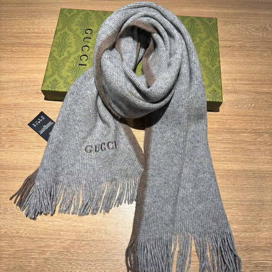 SCARF 180 CM IN SMOKE GRAY MIX BROWN WOOL 403966