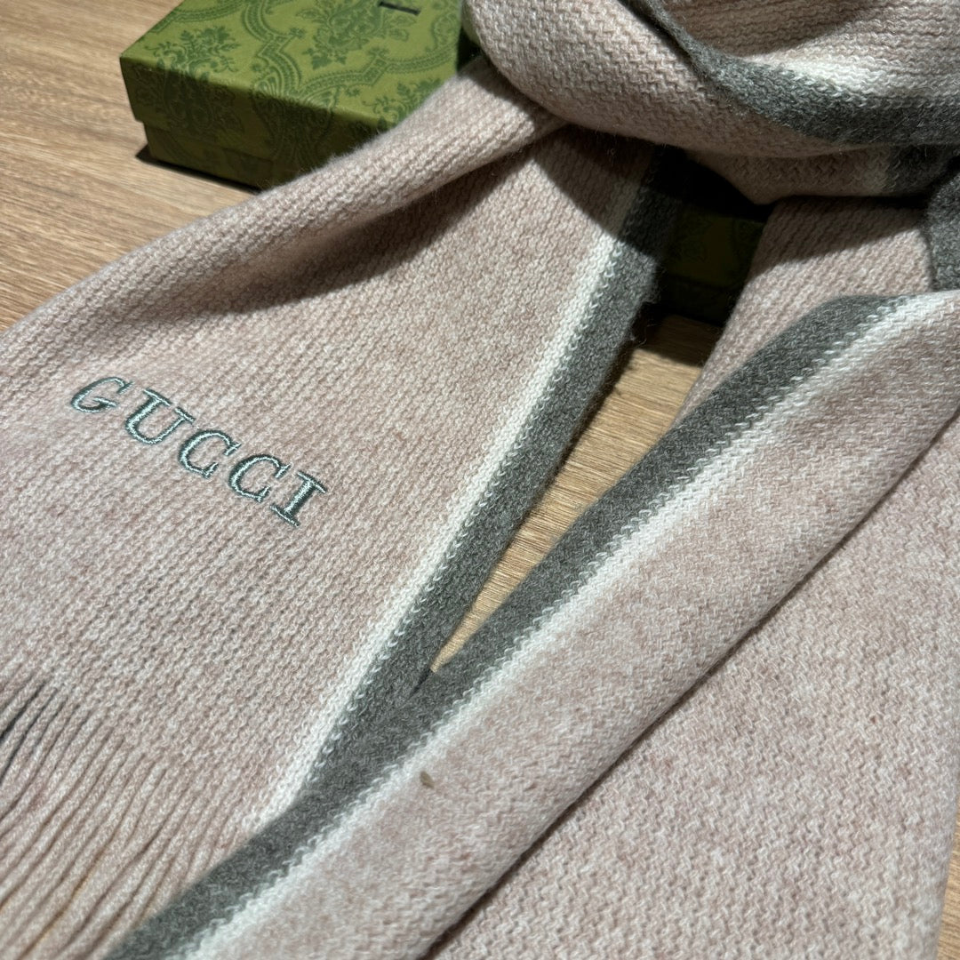 SCARF 180 CM IN PALE PINK MIX GRAY WOOL 403967