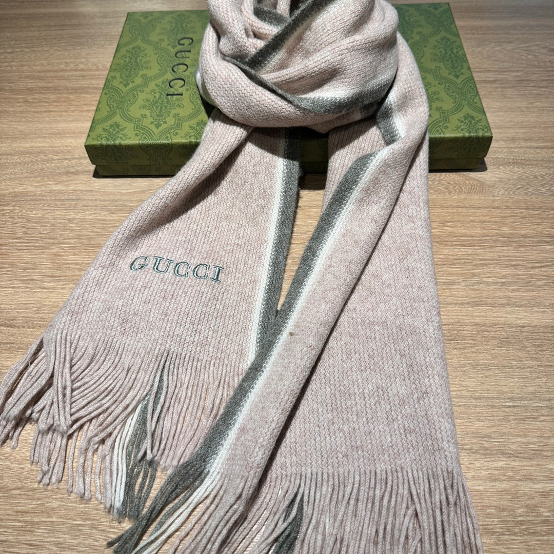 SCARF 180 CM IN PALE PINK MIX GRAY WOOL 403967