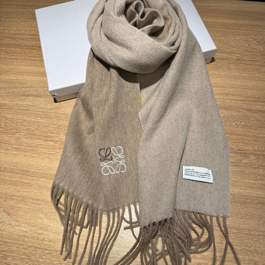 SCARF 180 CM IN MEDIUM BROWN CASHMERE 407388