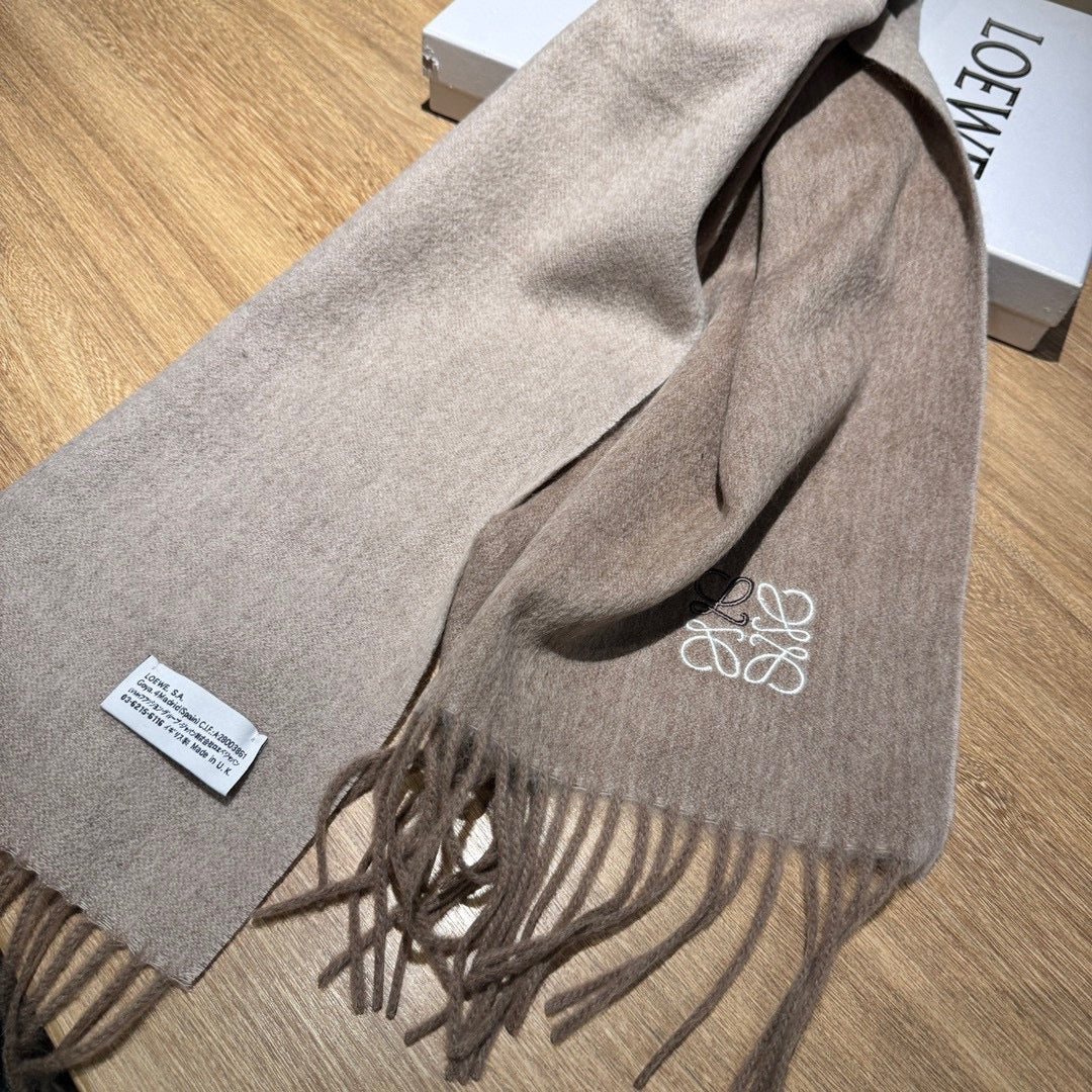 SCARF 180 CM IN MEDIUM BROWN CASHMERE 407388