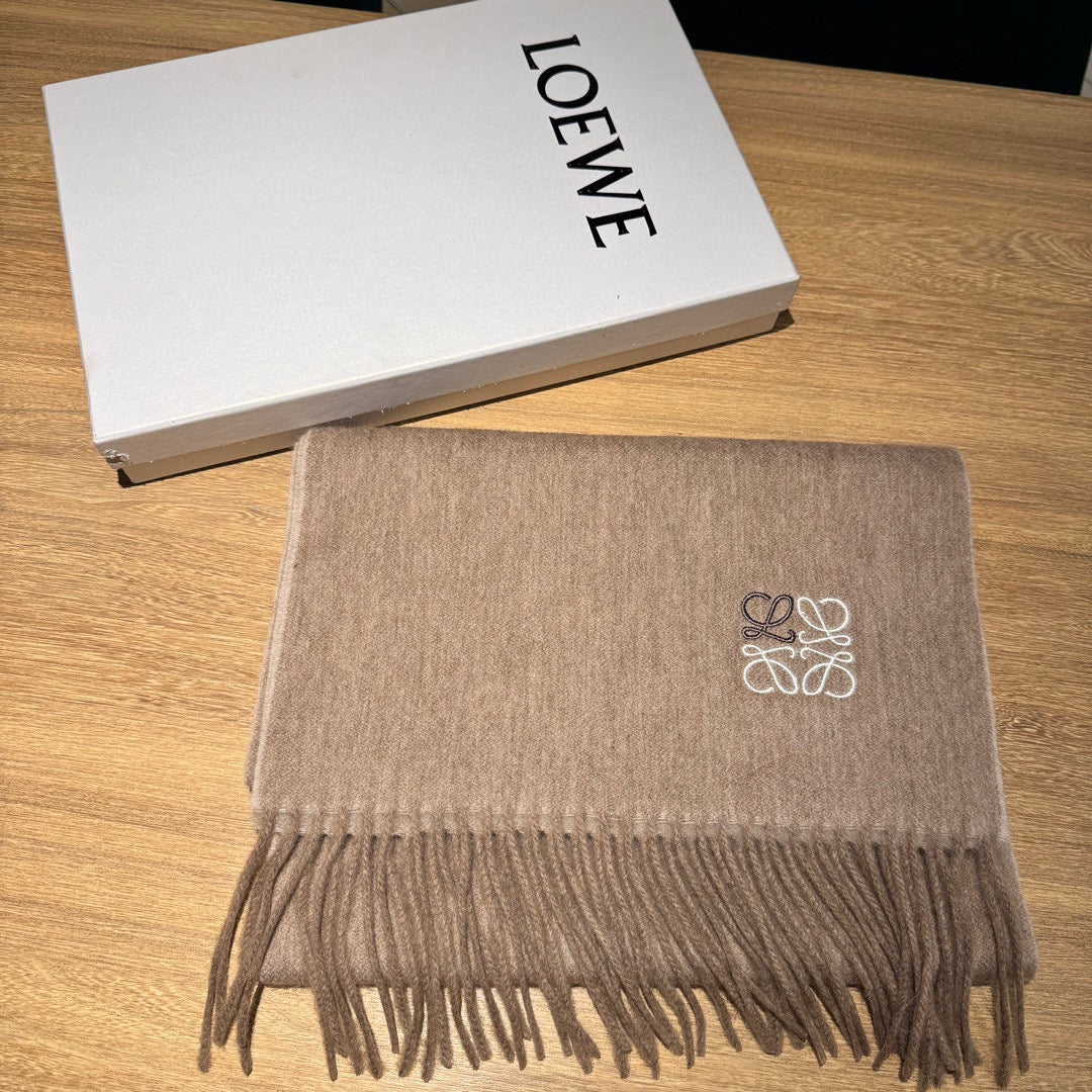 SCARF 180 CM IN MEDIUM BROWN CASHMERE 407388