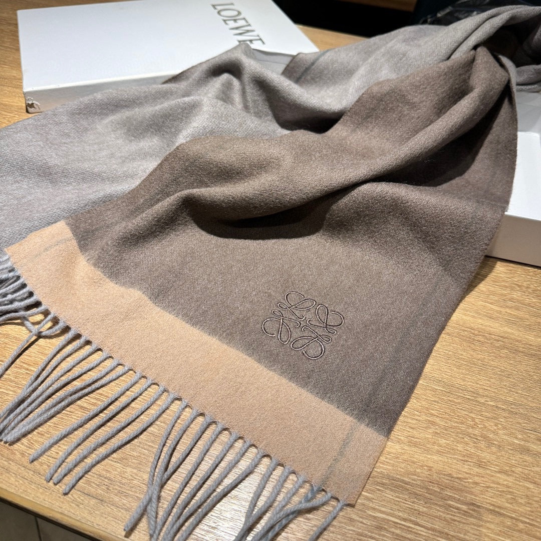 SCARF 180 CM IN MEDIUM BROWN CASHMERE 407396