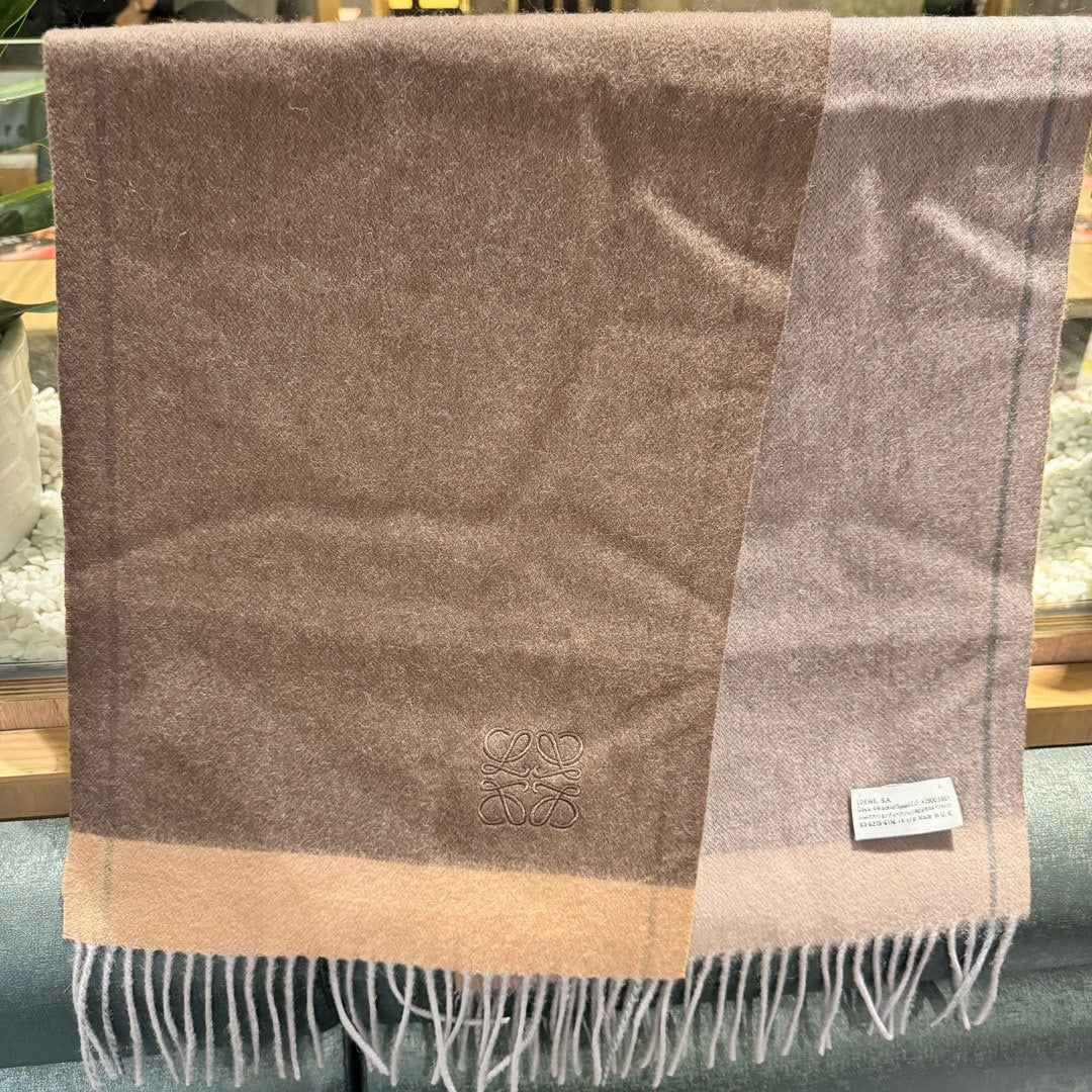 SCARF 180 CM IN MEDIUM BROWN CASHMERE 407396