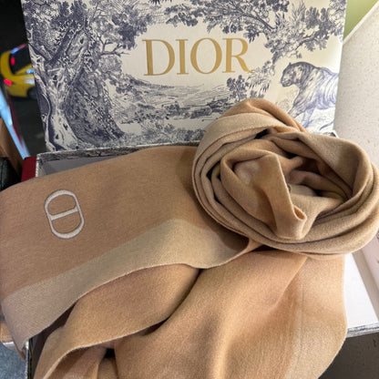 SCARF 180 CM IN CAMEL BEIGE CASHMERE AND WOOL 408838