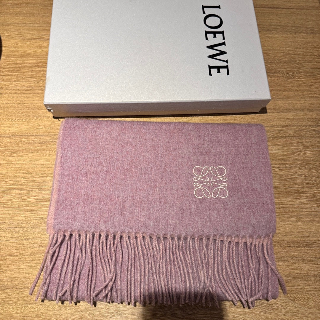 SCARF 180 CM IN CREPE PINK AND LIGHT PINK WOOL AND CASHMERE 411841