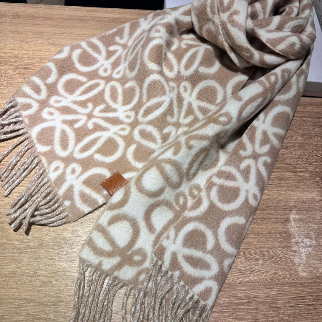 ANAGRAM 200 CM SCARF IN BEIGE MIX WHITE ALPACA AND WOOL 411851