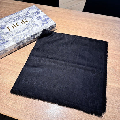 SQUARE SCARF 140 CM IN AEGEAN BLACK  WOOL AND SILK 415449