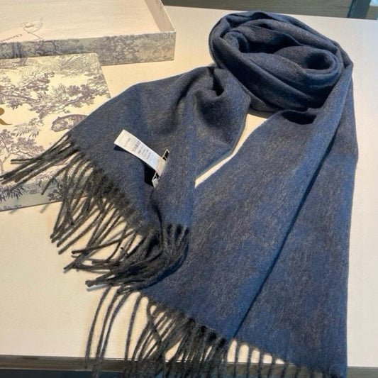 SCARF IN CLASSIC BLUE WOOL AND CASHMERE 398233