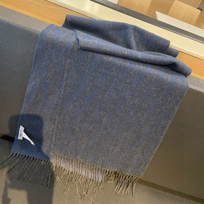 SCARF IN CLASSIC BLUE WOOL AND CASHMERE 398233