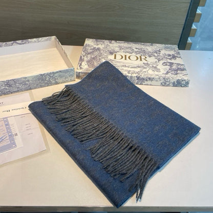 SCARF IN CLASSIC BLUE WOOL AND CASHMERE 398233