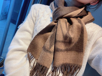 SCARF 180 CM IN MEDIUM BROWN CASHMERE 398244