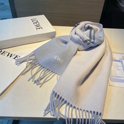 SCARF 180 CM IN LIGHT BLUE MIX WHITE WOOL AND CASHMERE 415238