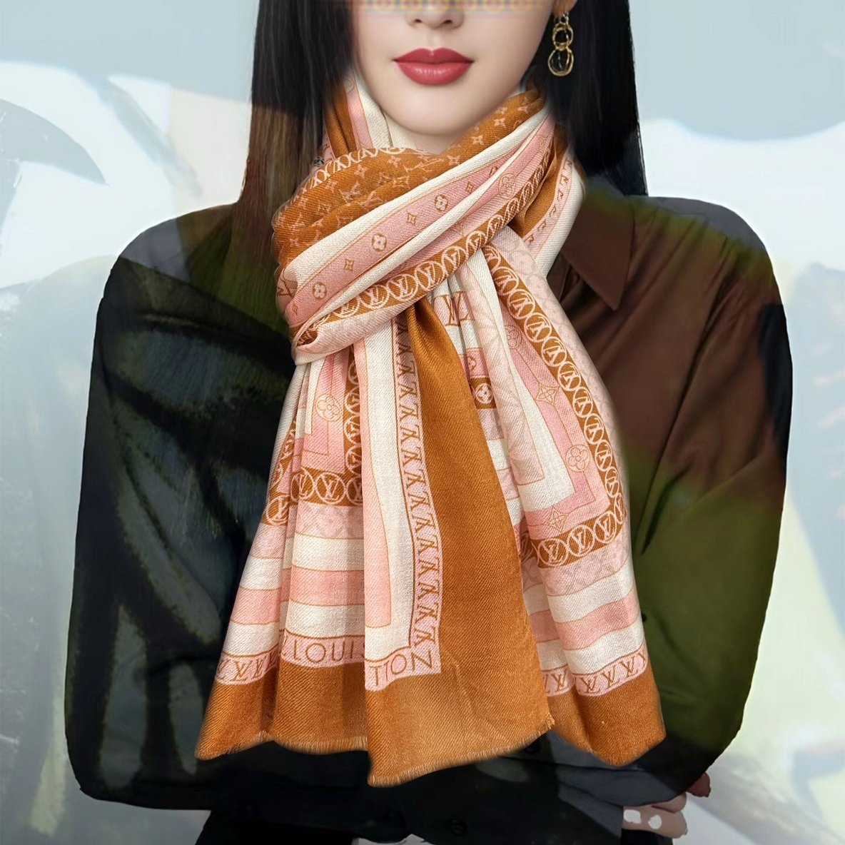 SCARF 200 CM IN COLORFUL CASHMERE 394891