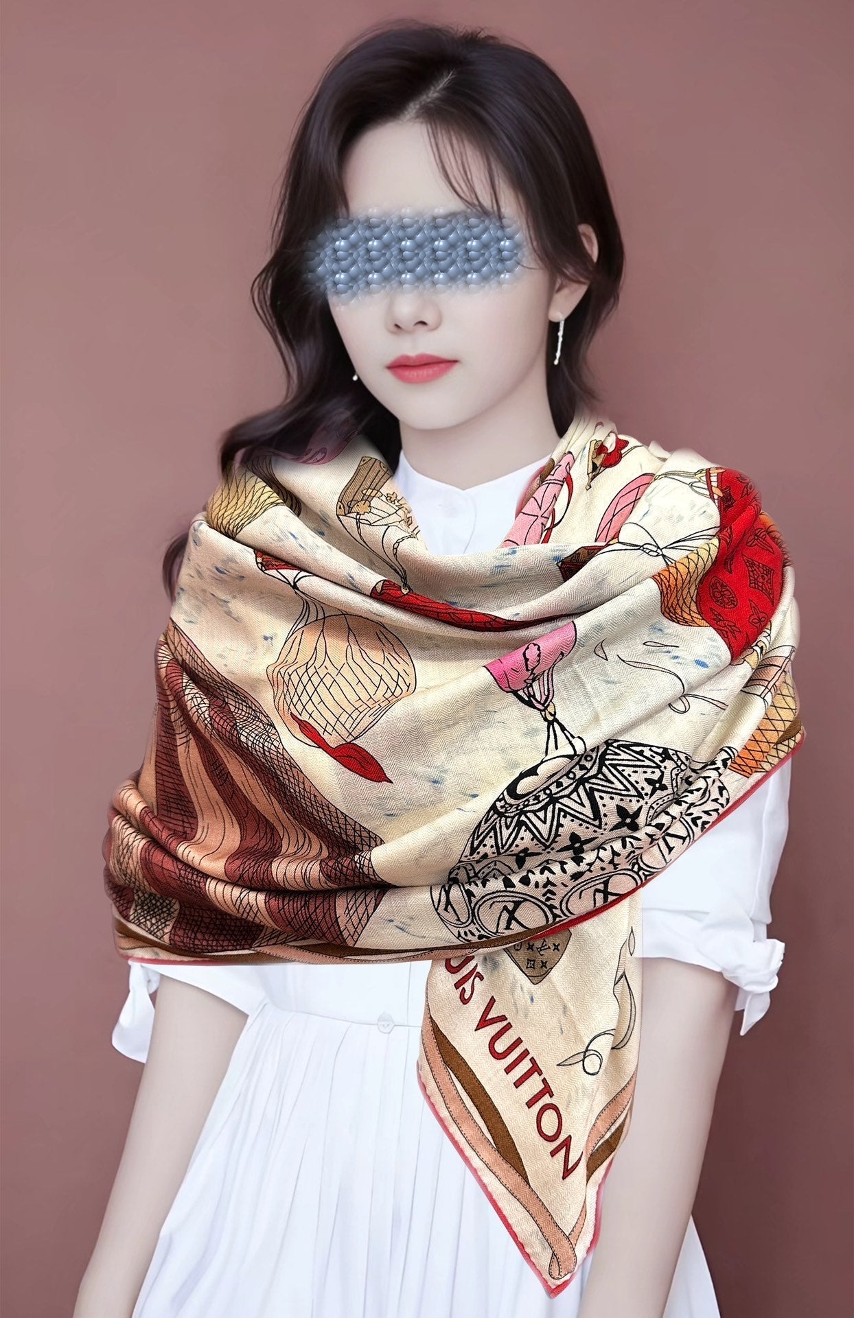 UP AND AWAY 140 CM SQUARE SILK SCARF COLORFUL 400073