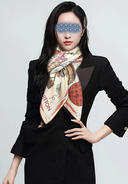 UP AND AWAY 140 CM SQUARE SILK SCARF COLORFUL 400074