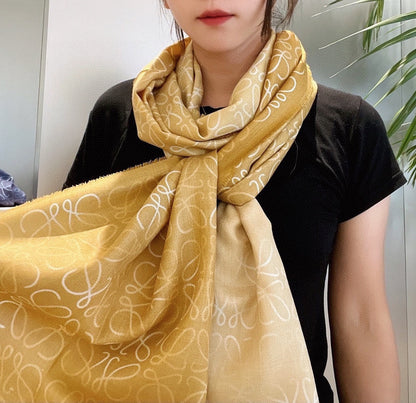 SCARF 200 CM IN HARVEST GOLD WOOL AND SILK AND CASHMERE 348658