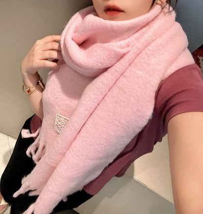 SCARF 185 CM IN PASTEL PINK WOOL 390877