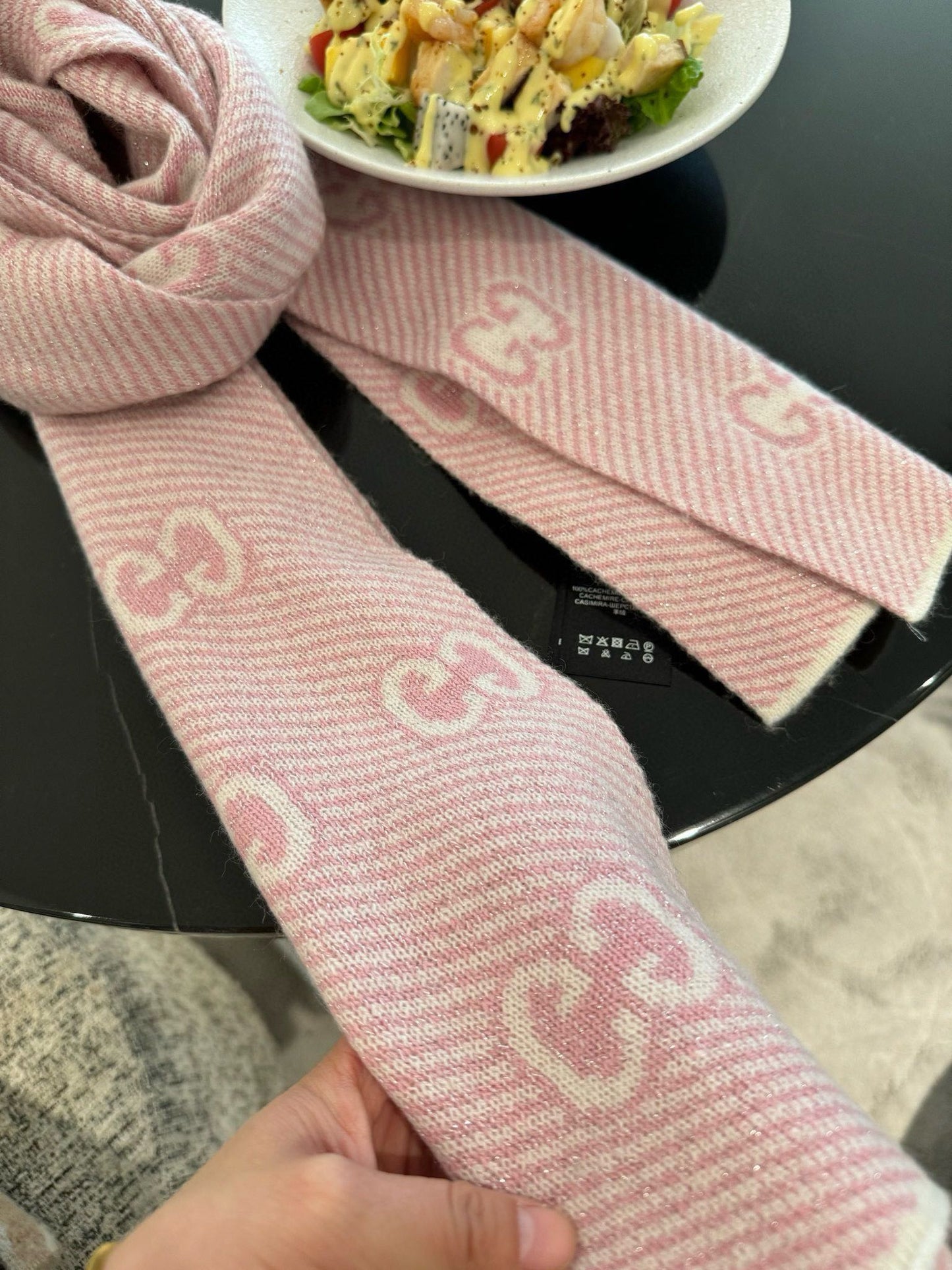 SCARF 180 CM IN LIGHT PINK WOOL 405524