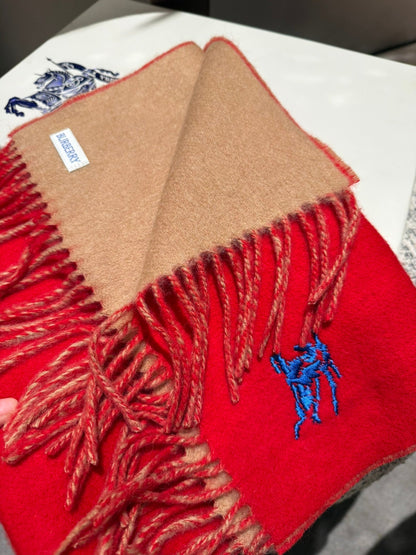 REVERSIBLE SCARF 180 CM IN RED CASHMERE 407413