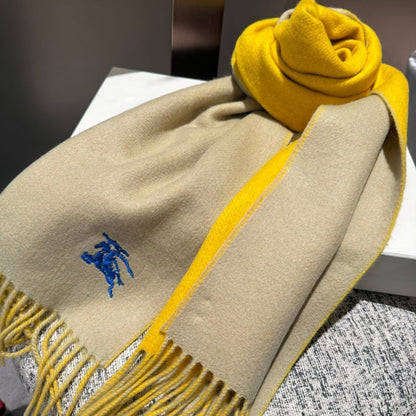 REVERSIBLE SCARF 180 CM IN YELLOW CASHMERE 407415