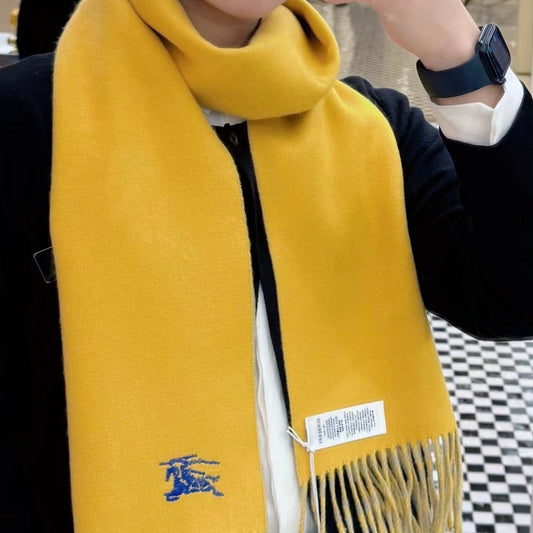 REVERSIBLE SCARF 180 CM IN YELLOW CASHMERE 407415