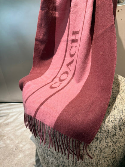 SCARF 200 CM IN SANGRIA RED MIX ROUGE PINK WOOL AND CASHMERE 411536