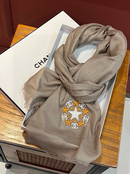 SCARF 200 CM IN MEDIUM BROWN CASHMERE 394614