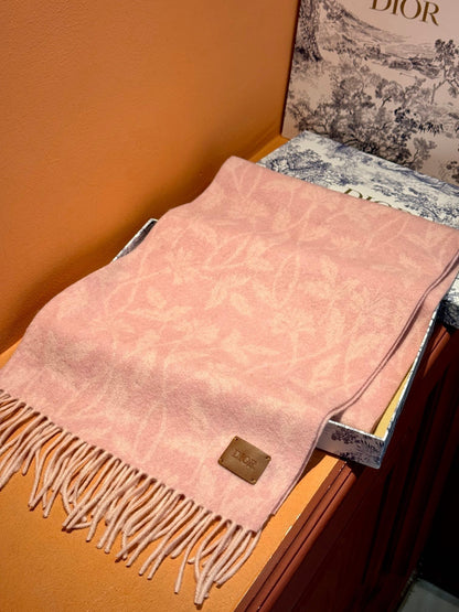 SCARF 180 CM IN BABY PINK MONOGRAM CASHMERE 394643