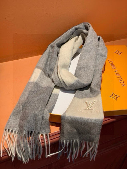 SCARF 180 CM IN DOVE GRAY MIX WHITE CASHMERE 399873