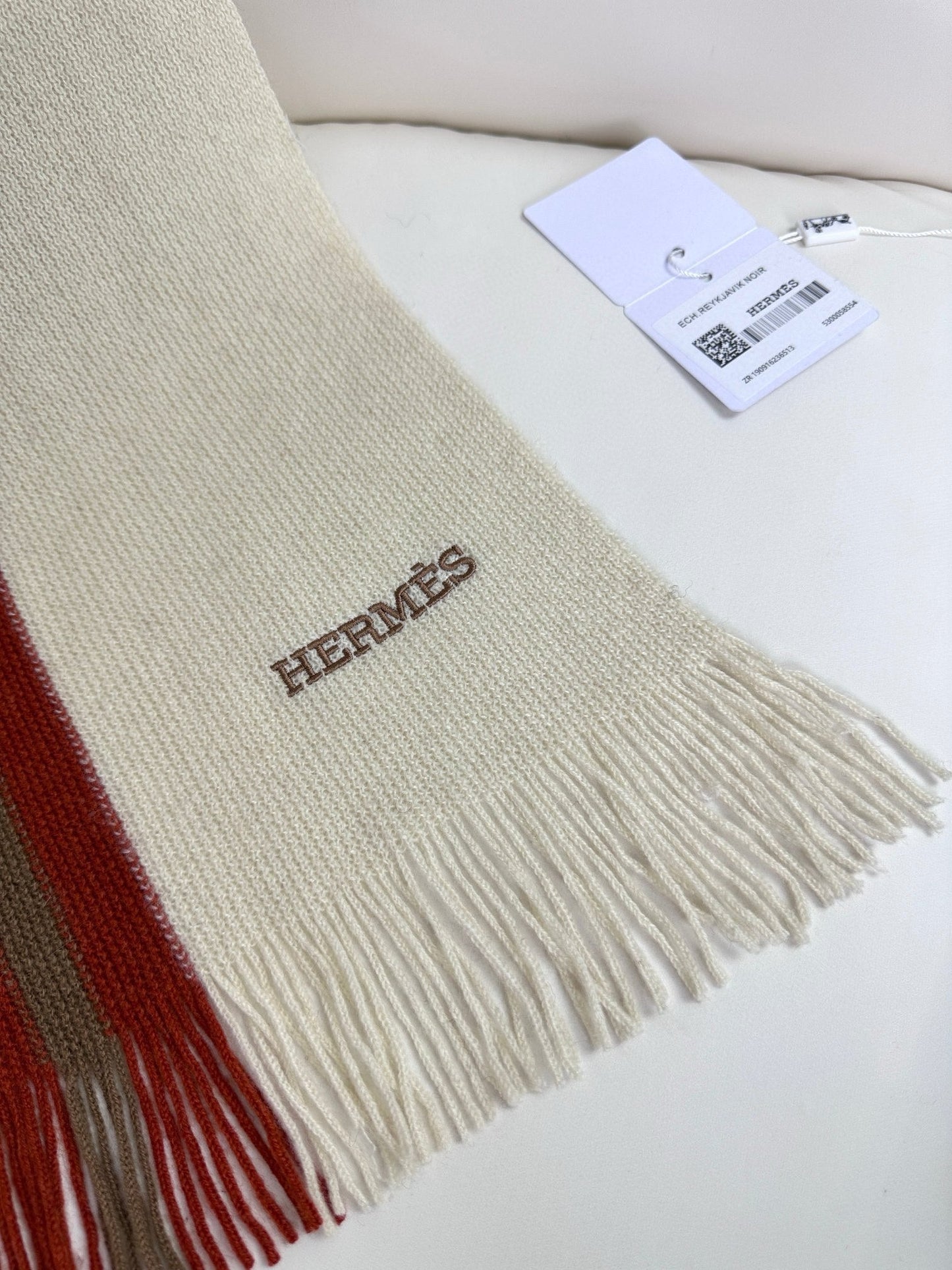 SCARF 180 CM IN WHITE MIX RED CASHMERE 356237