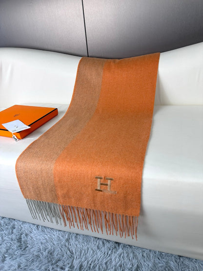 SCHAL 190 CM AUS TIGER ORANGE KASCHMIR 364767